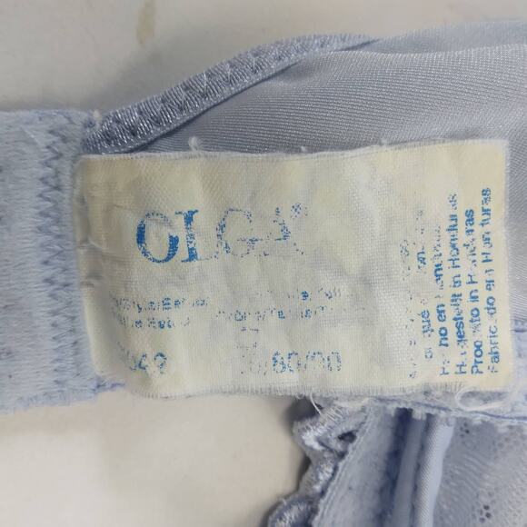 Vintage Olga Bra Size 32 DD Light Blue Lightly Lined Wired - Picture 7 of 13